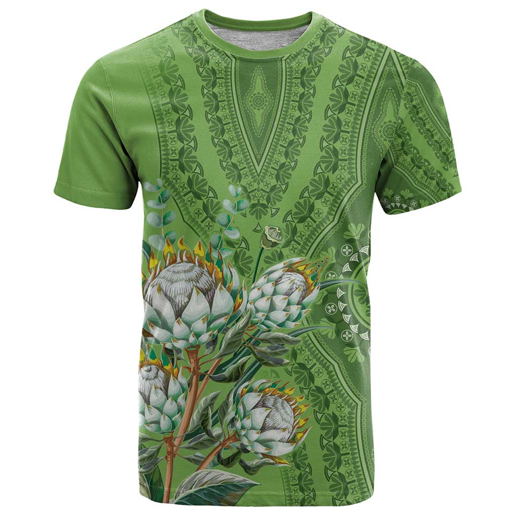 Africa King Proteas Dashiki Motif T Shirt Green Style - Wonder Print Shop