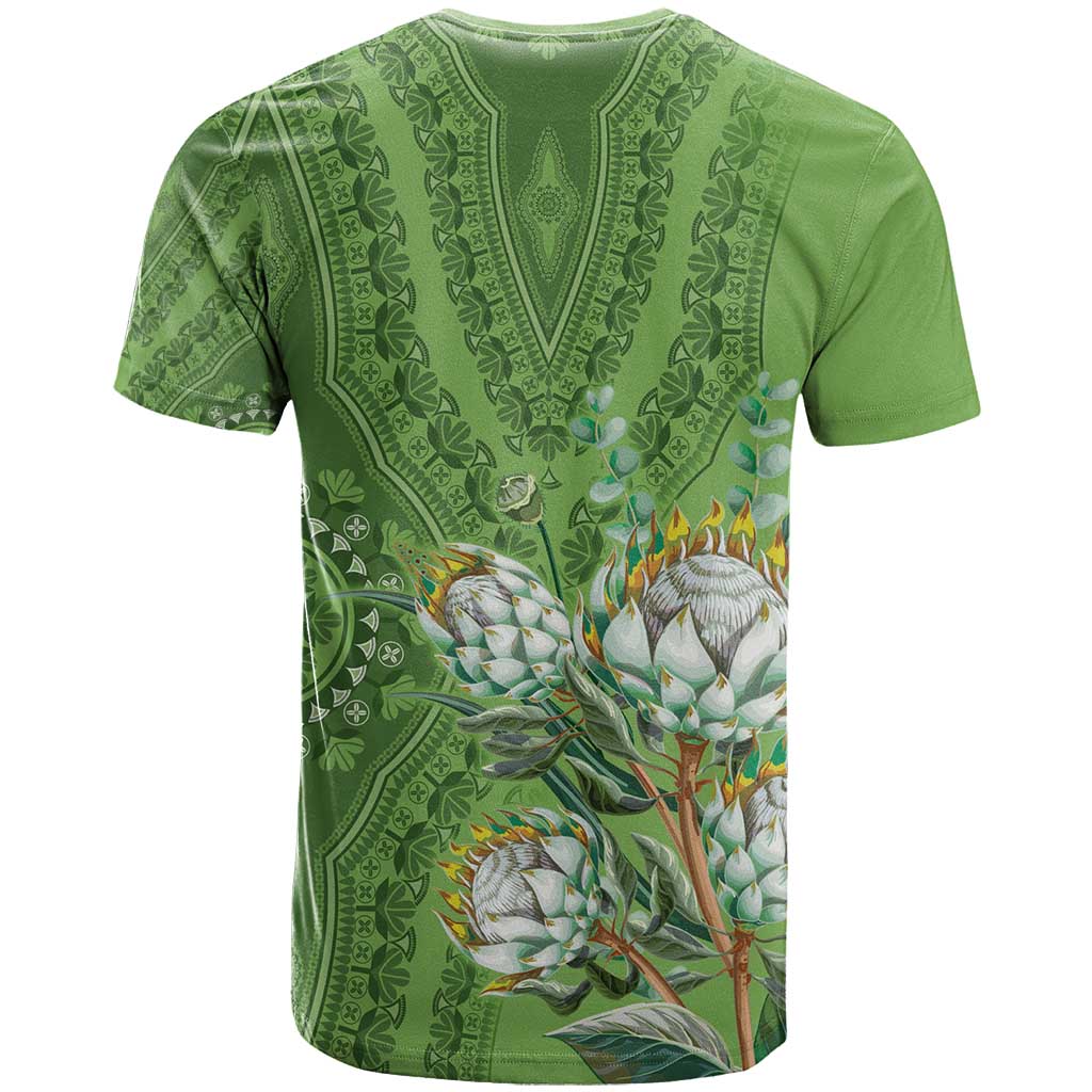 Africa King Proteas Dashiki Motif T Shirt Green Style - Wonder Print Shop