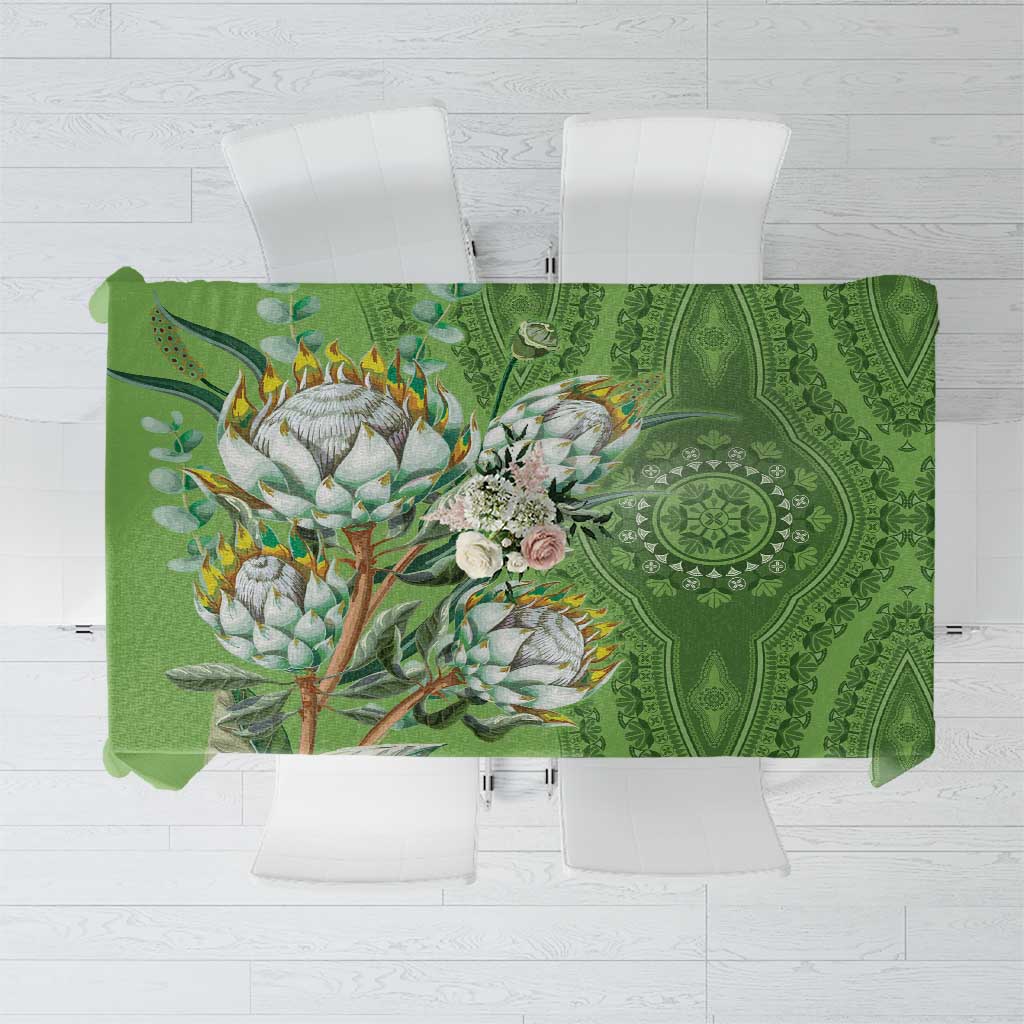 Africa King Proteas Dashiki Motif Tablecloth Green Style - Wonder Print Shop