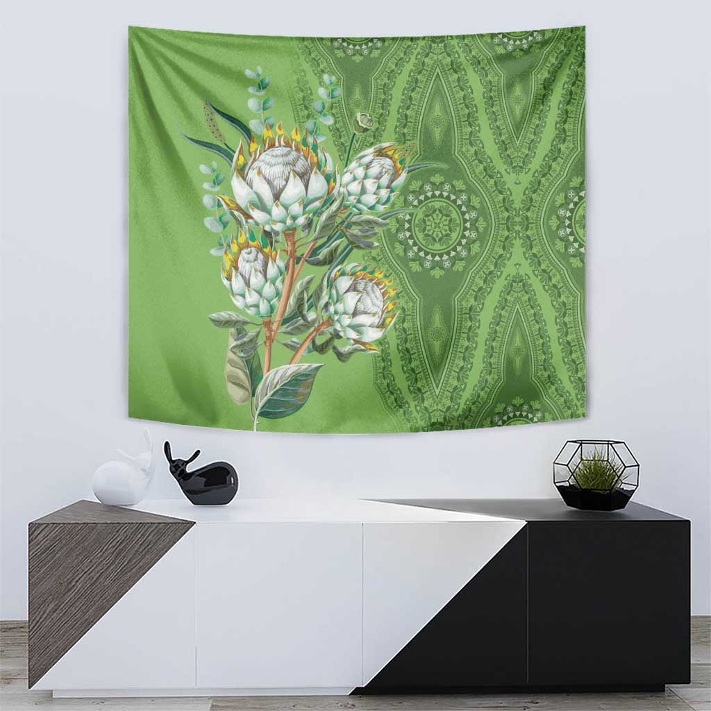 Africa King Proteas Dashiki Motif Tapestry Green Style - Wonder Print Shop