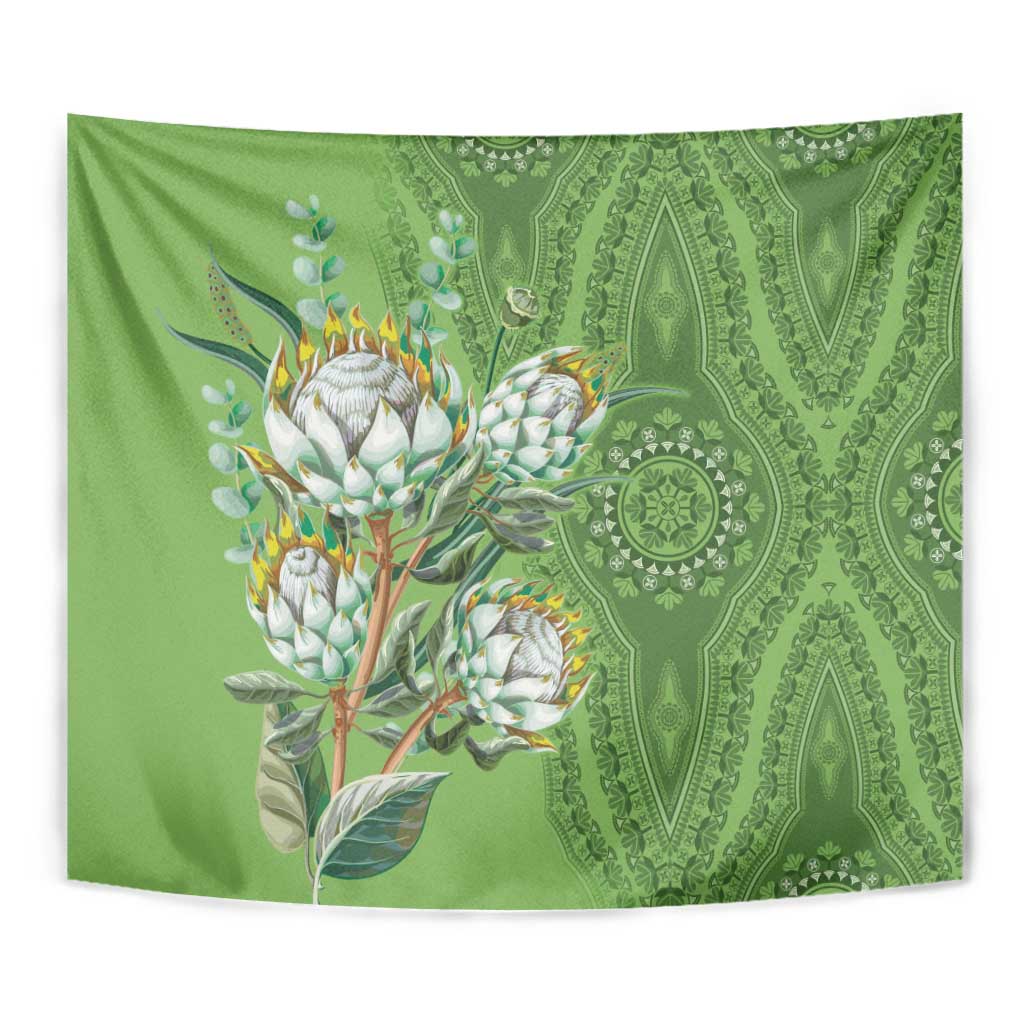 Africa King Proteas Dashiki Motif Tapestry Green Style - Wonder Print Shop