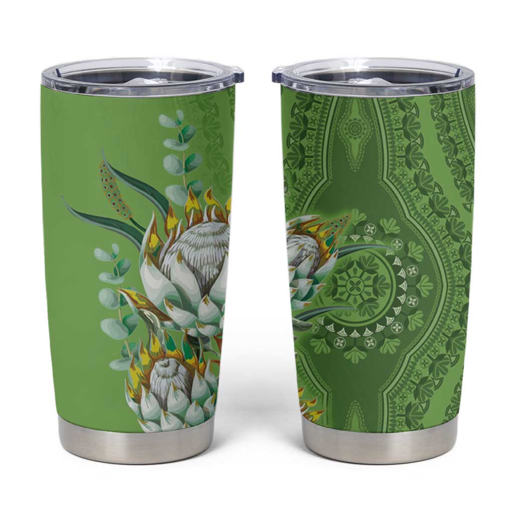Africa King Proteas Dashiki Motif Tumbler Cup Green Style - Wonder Print Shop