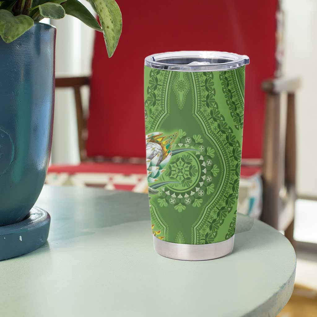 Africa King Proteas Dashiki Motif Tumbler Cup Green Style - Wonder Print Shop