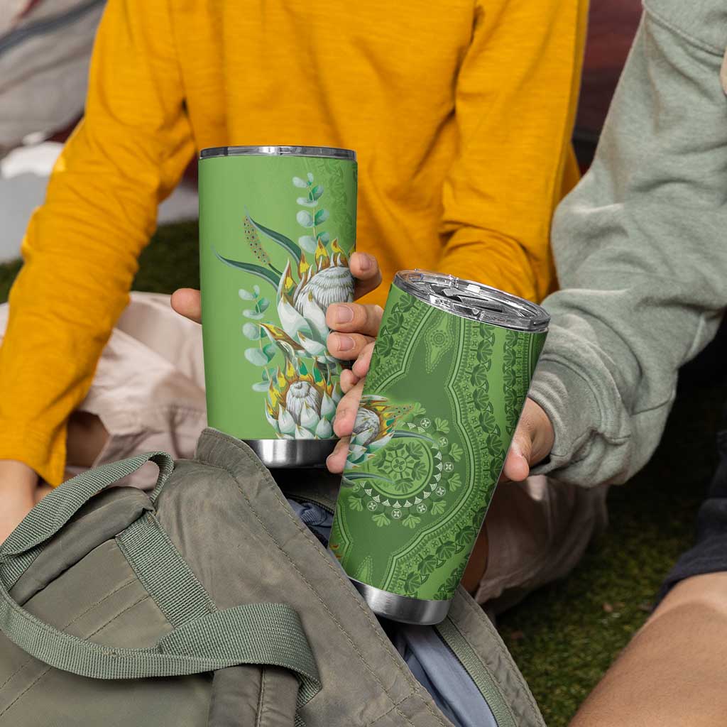Africa King Proteas Dashiki Motif Tumbler Cup Green Style - Wonder Print Shop