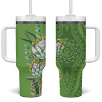 Africa King Proteas Dashiki Motif Tumbler With Handle Green Style - Wonder Print Shop