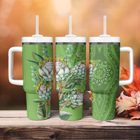 Africa King Proteas Dashiki Motif Tumbler With Handle Green Style - Wonder Print Shop