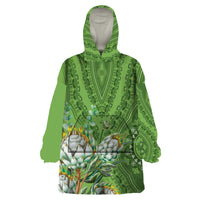 Africa King Proteas Dashiki Motif Wearable Blanket Hoodie Green Style - Wonder Print Shop