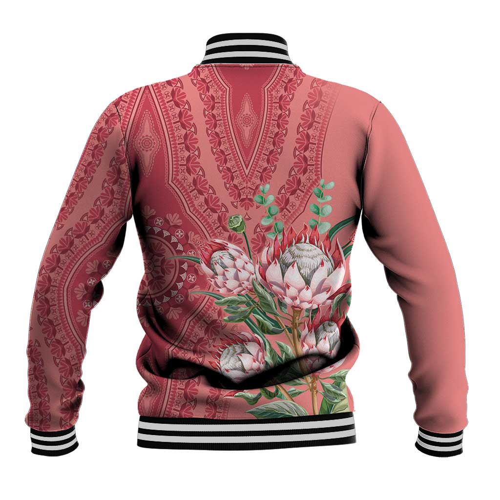 Africa King Proteas Dashiki Motif Baseball Jacket Peach Style LT9 - Wonder Print Shop