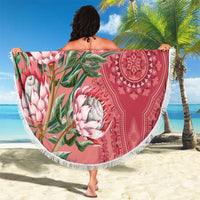 Africa King Proteas Dashiki Motif Beach Blanket Peach Style LT9 - Wonder Print Shop