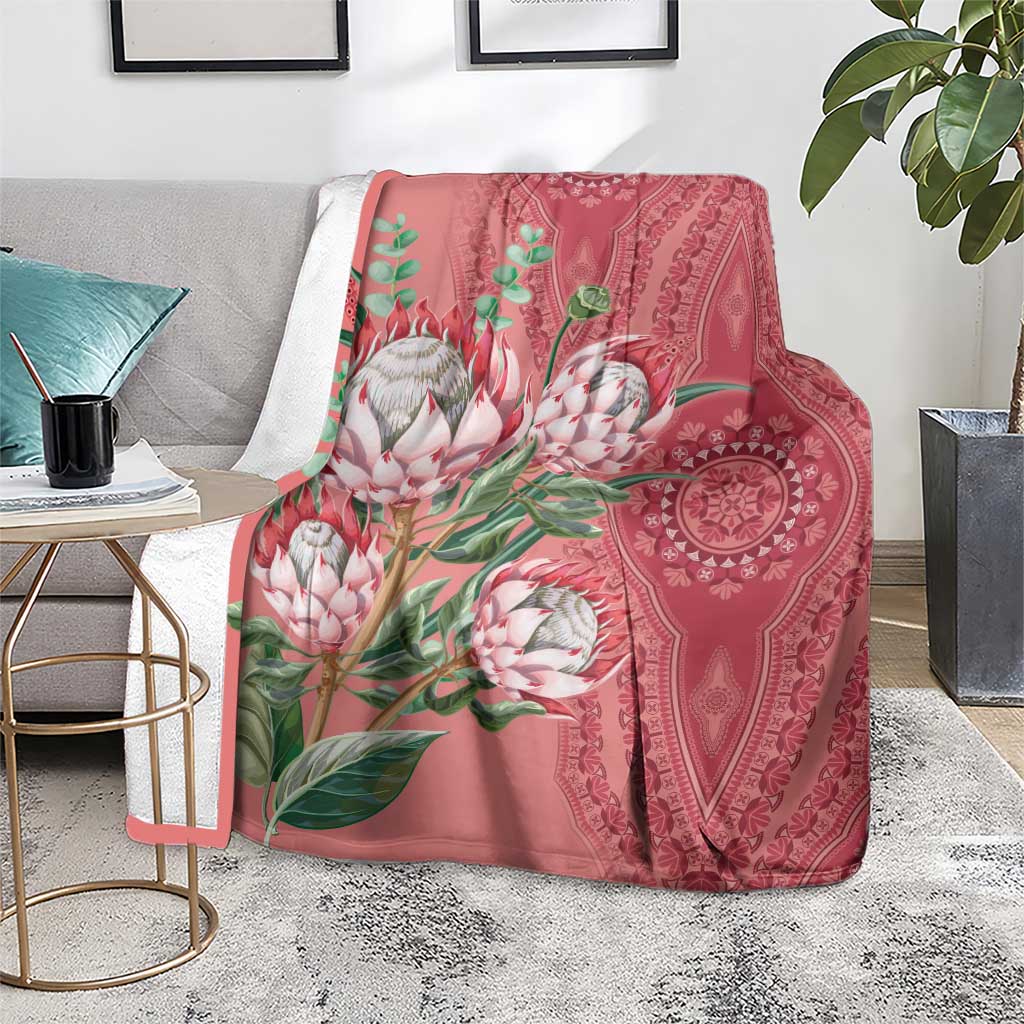 Africa King Proteas Dashiki Motif Blanket Peach Style