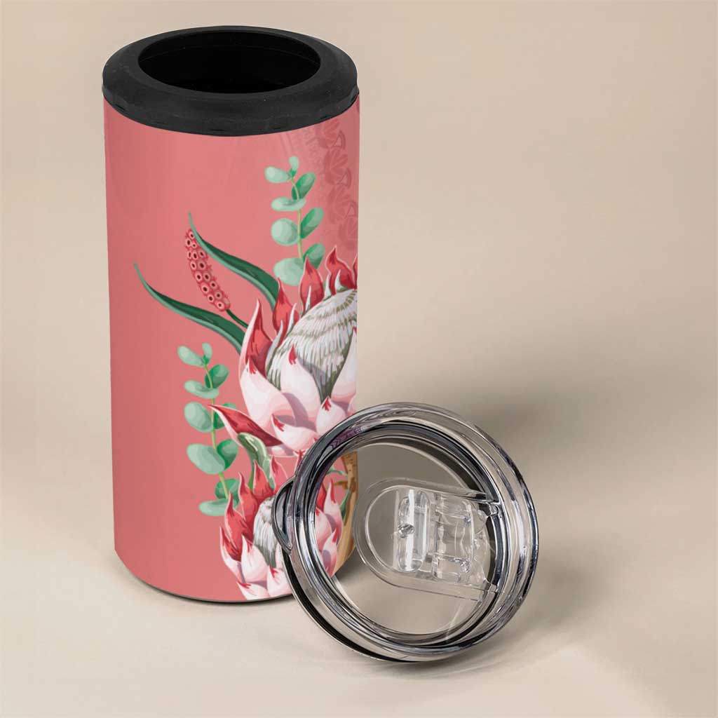 Africa King Proteas Dashiki Motif 4 in 1 Can Cooler Tumbler Peach Style LT9 - Wonder Print Shop
