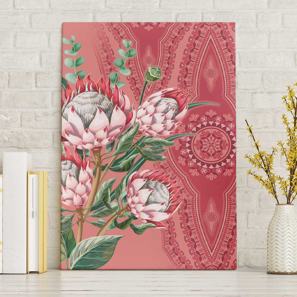 Africa King Proteas Dashiki Motif Canvas Wall Art Peach Style LT9 - Wonder Print Shop