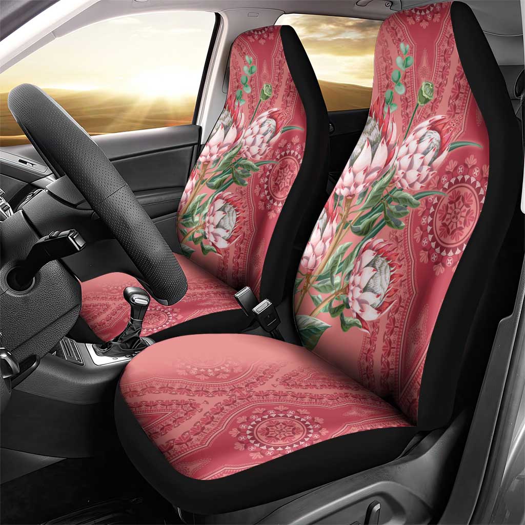 Africa King Proteas Dashiki Motif Car Seat Cover Peach Style LT9 - Wonder Print Shop