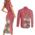 Africa King Proteas Dashiki Motif Couples Matching Short Sleeve Bodycon Dress and Long Sleeve Button Shirt Peach Style LT9 - Wonder Print Shop