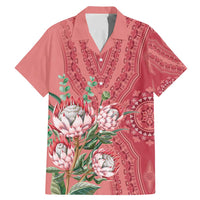 Africa King Proteas Dashiki Motif Family Matching Mermaid Dress and Hawaiian Shirt Peach Style LT9 - Wonder Print Shop