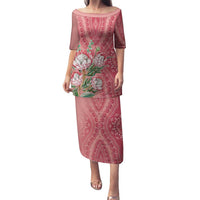 Africa King Proteas Dashiki Motif Family Matching Puletasi and Hawaiian Shirt Peach Style - Wonder Print Shop