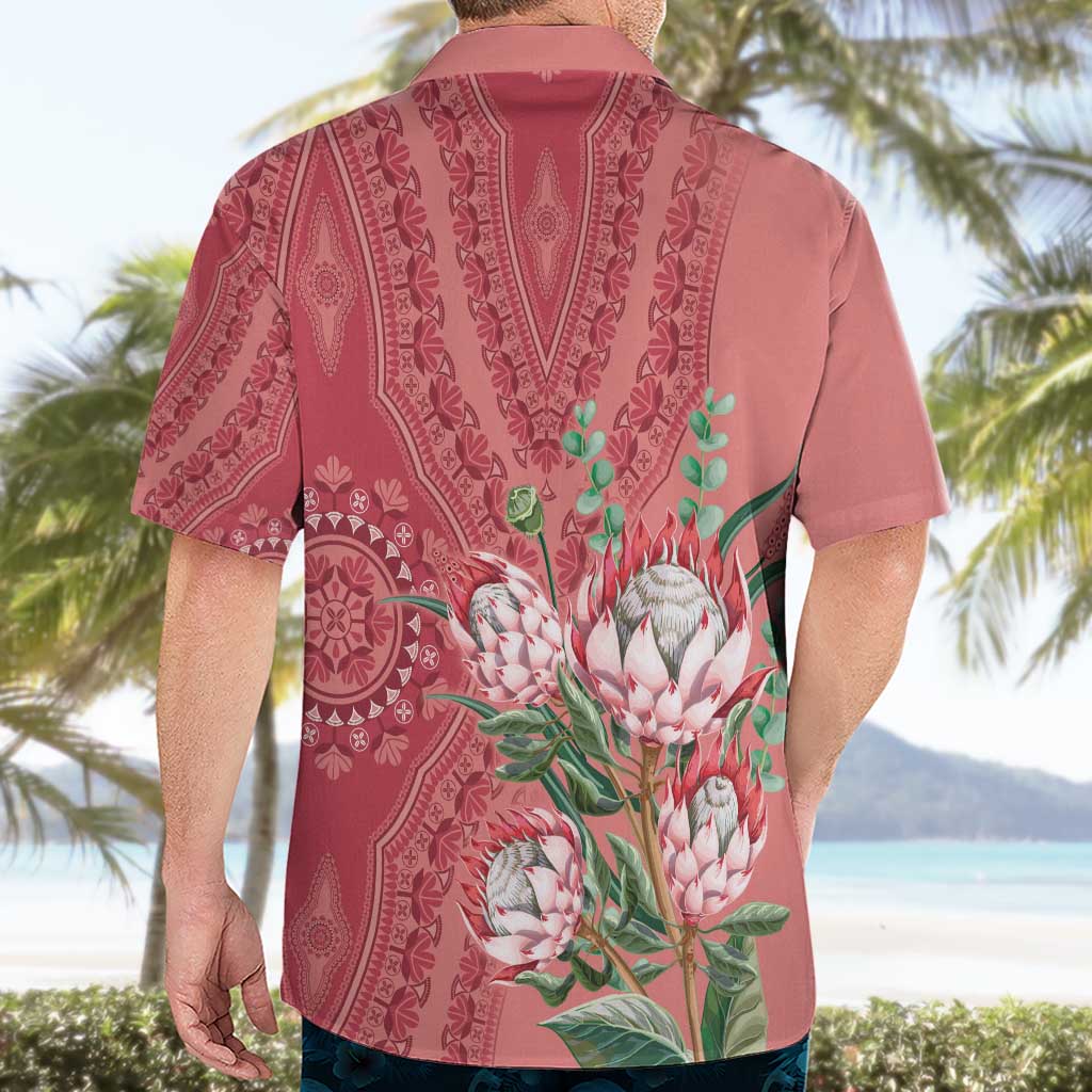 Africa King Proteas Dashiki Motif Hawaiian Shirt Peach Style - Wonder Print Shop