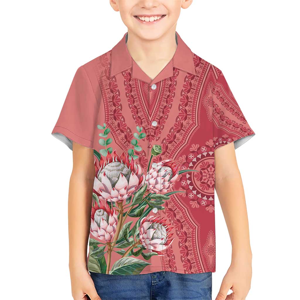 Africa King Proteas Dashiki Motif Hawaiian Shirt Peach Style - Wonder Print Shop