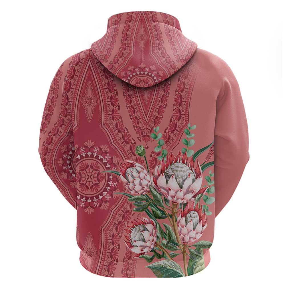 Africa King Proteas Dashiki Motif Hoodie Peach Style - Wonder Print Shop