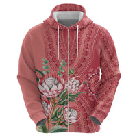 Africa King Proteas Dashiki Motif Hoodie Peach Style - Wonder Print Shop