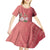 Africa King Proteas Dashiki Motif Kid Short Sleeve Dress Peach Style - Wonder Print Shop