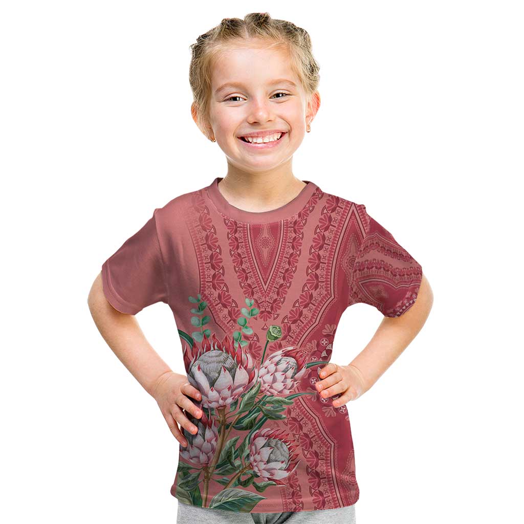 Africa King Proteas Dashiki Motif Kid T Shirt Peach Style - Wonder Print Shop