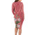 Africa King Proteas Dashiki Motif Long Sleeve Bodycon Dress Peach Style - Wonder Print Shop