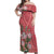 Africa King Proteas Dashiki Motif Off Shoulder Maxi Dress Peach Style - Wonder Print Shop