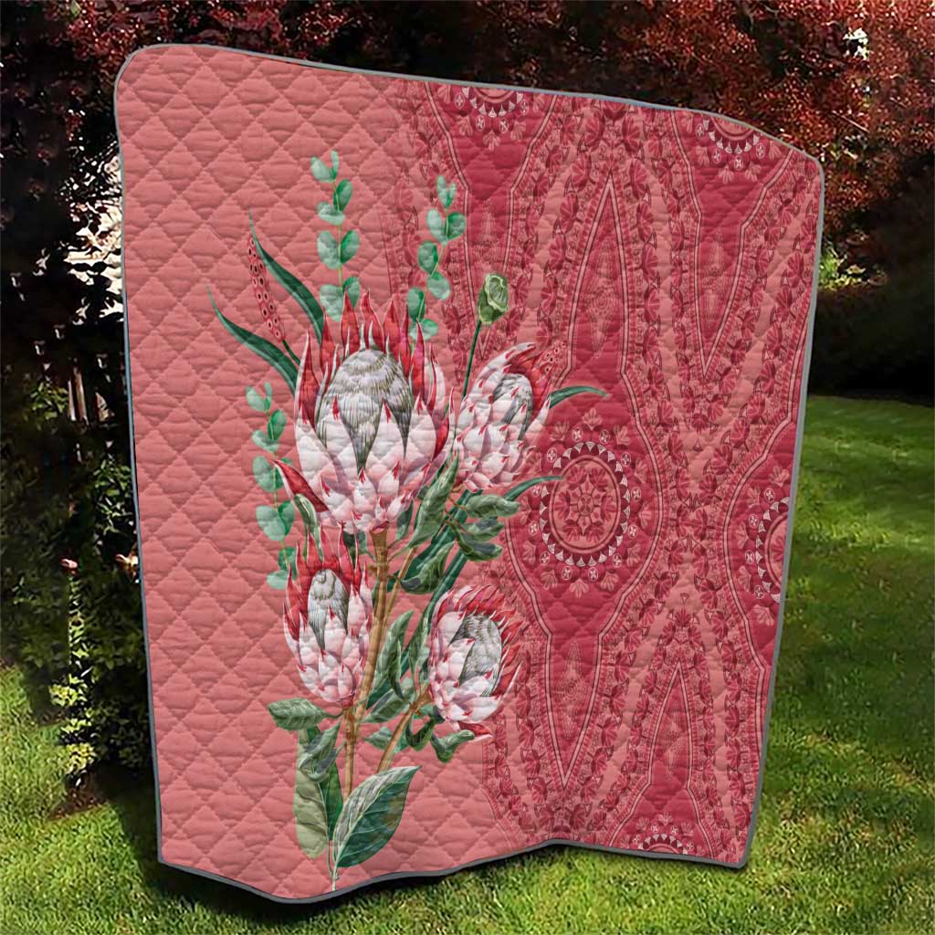 Africa King Proteas Dashiki Motif Quilt Peach Style - Wonder Print Shop