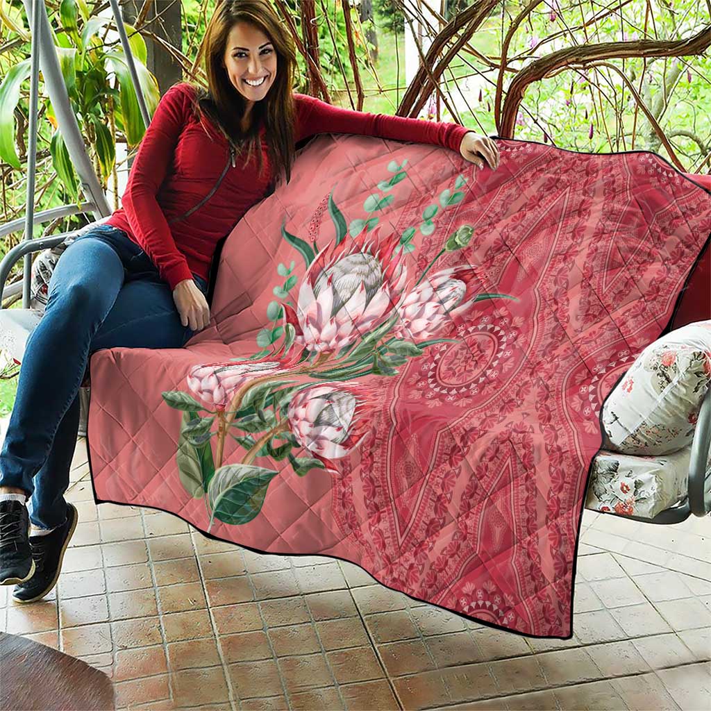 Africa King Proteas Dashiki Motif Quilt Peach Style - Wonder Print Shop