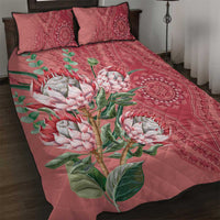 Africa King Proteas Dashiki Motif Quilt Bed Set Peach Style - Wonder Print Shop