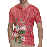 Africa King Proteas Dashiki Motif Rugby Jersey Peach Style - Wonder Print Shop