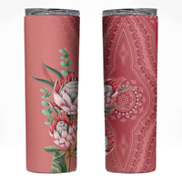 Africa King Proteas Dashiki Motif Skinny Tumbler Peach Style - Wonder Print Shop