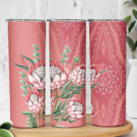 Africa King Proteas Dashiki Motif Skinny Tumbler Peach Style - Wonder Print Shop
