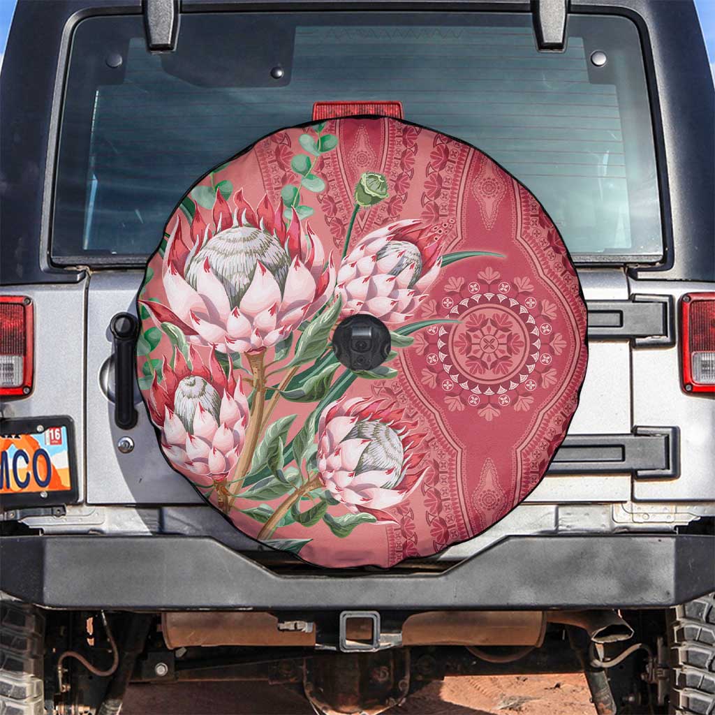 Africa King Proteas Dashiki Motif Spare Tire Cover Peach Style - Wonder Print Shop
