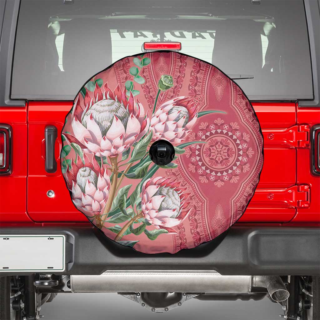 Africa King Proteas Dashiki Motif Spare Tire Cover Peach Style - Wonder Print Shop