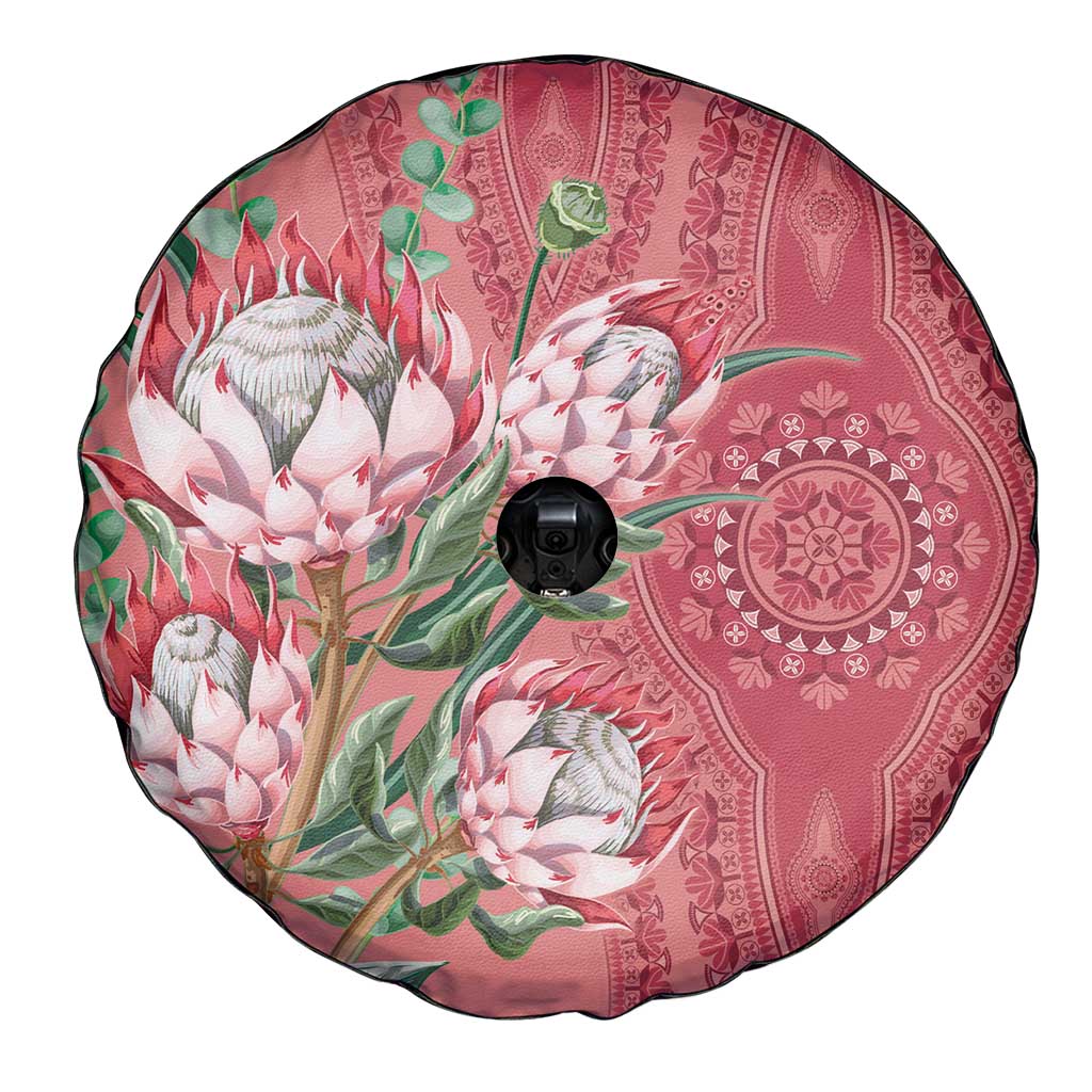 Africa King Proteas Dashiki Motif Spare Tire Cover Peach Style - Wonder Print Shop