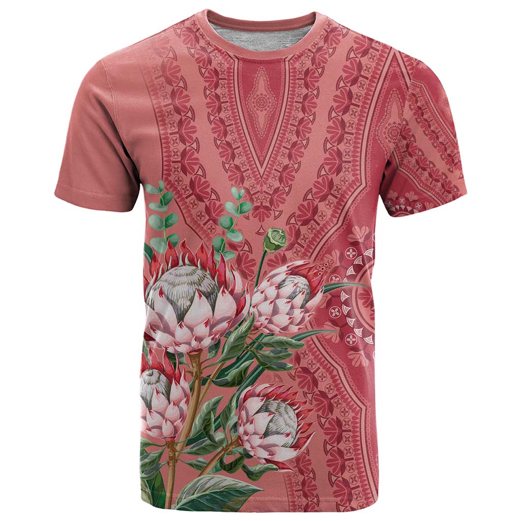 Africa King Proteas Dashiki Motif T Shirt Peach Style - Wonder Print Shop