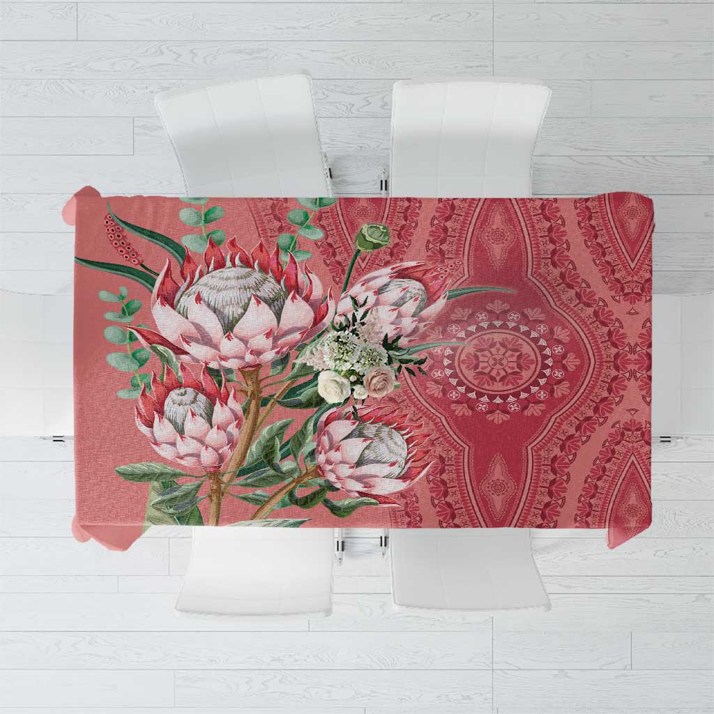 Africa King Proteas Dashiki Motif Tablecloth Peach Style - Wonder Print Shop