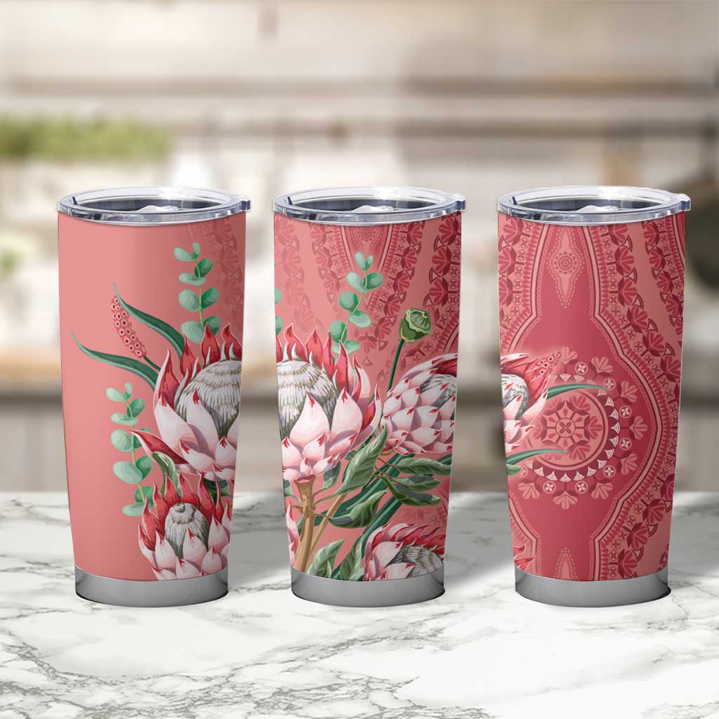 Africa King Proteas Dashiki Motif Tumbler Cup Peach Style - Wonder Print Shop