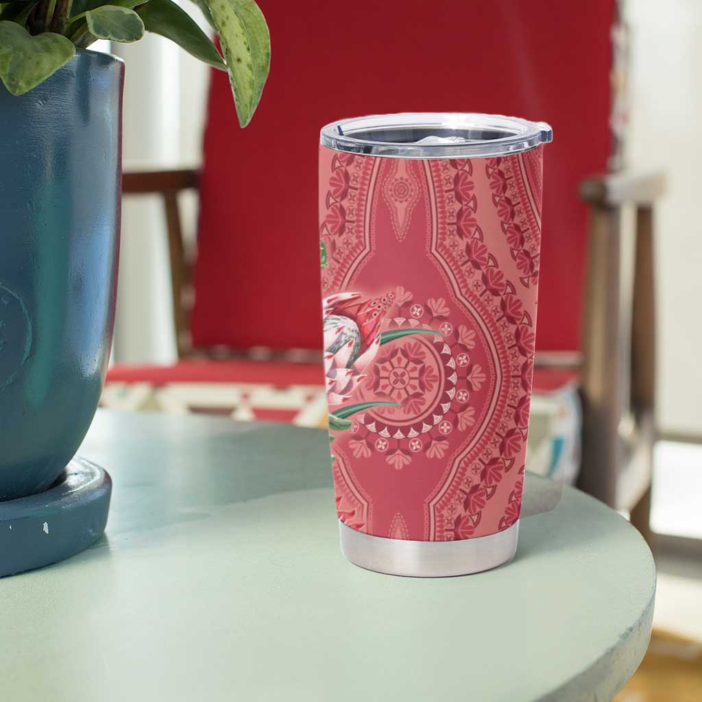 Africa King Proteas Dashiki Motif Tumbler Cup Peach Style - Wonder Print Shop