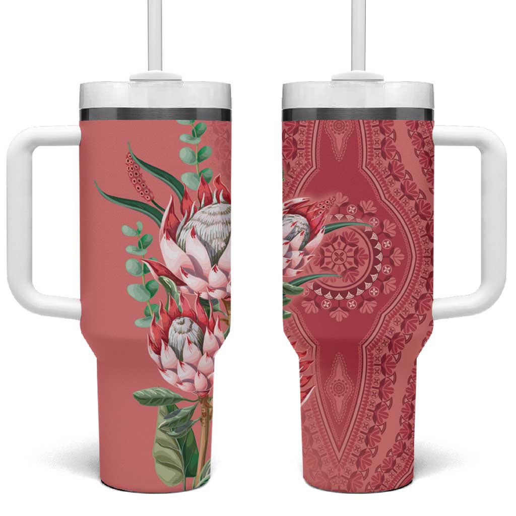 Africa King Proteas Dashiki Motif Tumbler With Handle Peach Style - Wonder Print Shop