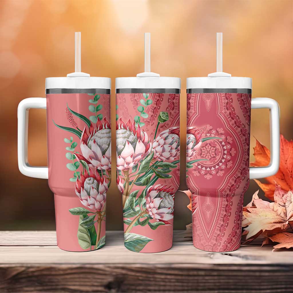 Africa King Proteas Dashiki Motif Tumbler With Handle Peach Style - Wonder Print Shop