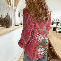 Africa King Proteas Dashiki Motif Women Casual Shirt Peach Style - Wonder Print Shop