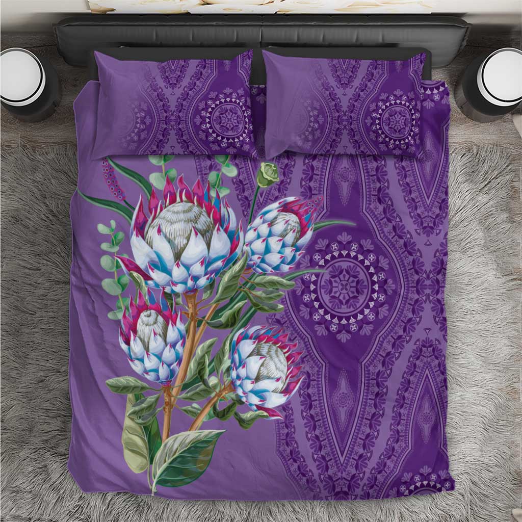 Africa King Proteas Dashiki Motif Bedding Set Violet Style LT9 - Wonder Print Shop