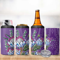 Africa King Proteas Dashiki Motif 4 in 1 Can Cooler Tumbler Violet Style LT9 - Wonder Print Shop