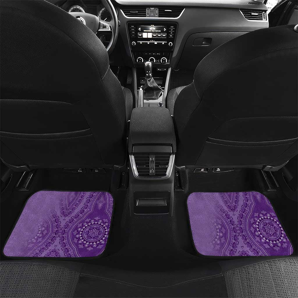 Africa King Proteas Dashiki Motif Car Mats Violet Style LT9 - Wonder Print Shop