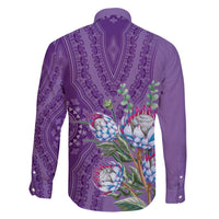 Africa King Proteas Dashiki Motif Family Matching Tank Maxi Dress and Hawaiian Shirt Violet Style - Wonder Print Shop