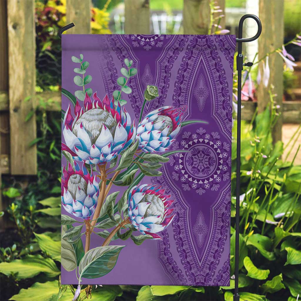 Africa King Proteas Dashiki Motif Garden Flag Violet Style - Wonder Print Shop