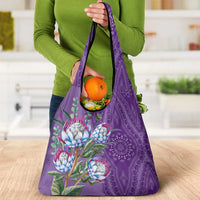 Africa King Proteas Dashiki Motif Grocery Bag Violet Style